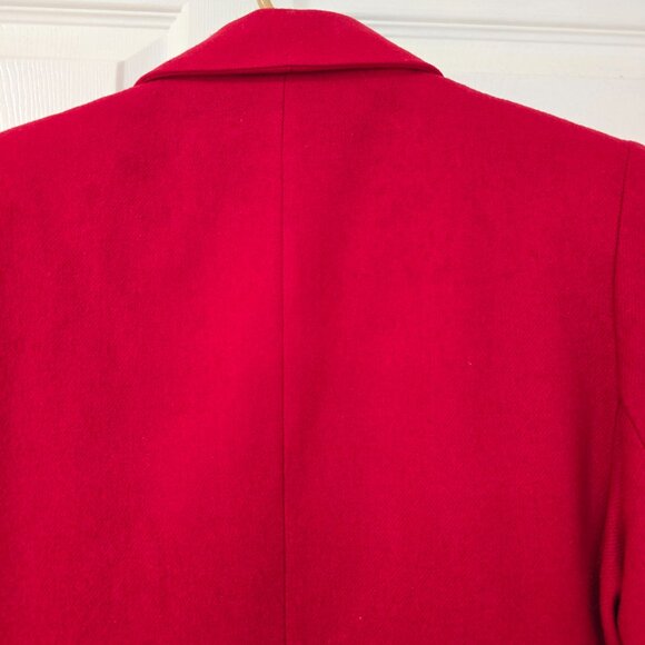 Dumas USA Women's 100% Wool Lined 1-Button Blazer Front Pockets Red Sz 6 - Picture 7 of 9